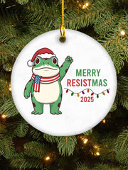 Merry Resistmas Portland Frog Printed Acrylic Decorative Ornament