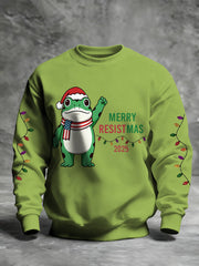 Men's Merry Resistmas Portland Frog Printed Sweatshirt