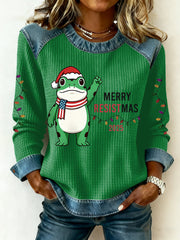 Women's Merry Resistmas Portland Frog Printed Sweatshirt
