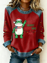 Women's Merry Resistmas Portland Frog Printed Sweatshirt