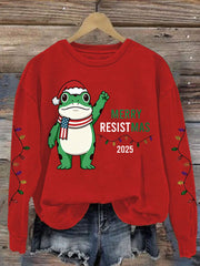 Women's Merry Resistmas Portland Frog Printed Sweatshirt
