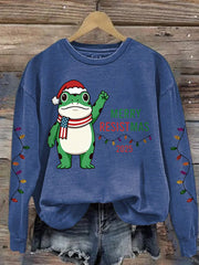 Women's Merry Resistmas Portland Frog Printed Sweatshirt