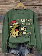 Women's Merry Resistmas Portland Frog Printed Sweatshirt