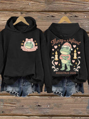 Women's Merry Resistmas Portland Frog Printed Hoodie