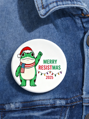 Merry Resistmas Portland Frog Printed Pins