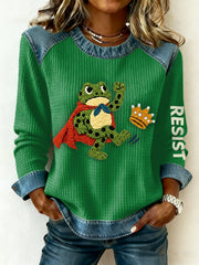 Women's Resist Frog Print Long Sleeve Top