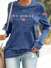 Women's No Kings Printed Casual Sweatshirt