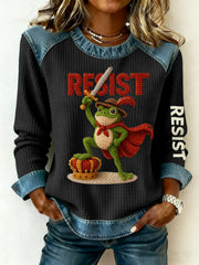 Women's Resist Frog Print Long Sleeve Top