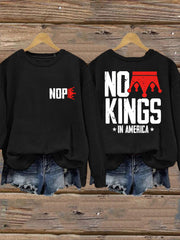 Women's No Kings Printed Casual Sweatshirt