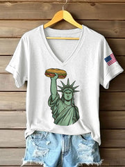 Women's Funny Sandwich Guy Resist 8647 Printed T-shirt