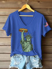 Women's Funny Sandwich Guy Resist 8647 Printed T-shirt