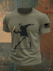 Men's Funny Sandwich Guy Resist 8647 Printed T-shirt