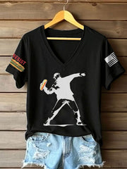 Women's Funny Sandwich Guy Resist 8647 Printed T-shirt