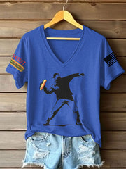 Women's Funny Sandwich Guy Resist 8647 Printed T-shirt