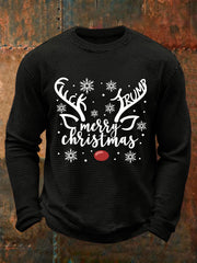 Men's Christmas FDT Waffle Print Casual T-Shirt