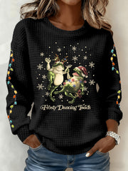 Women's Frosty Dacing Toads Waffle Sweatshirt