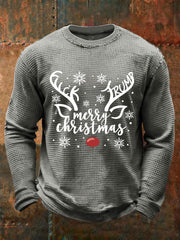 Men's Christmas FDT Waffle Print Casual T-Shirt
