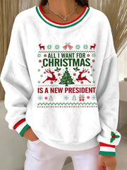 Women's Christmas FDT Print Casual Sweatshirt