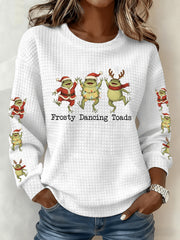 Women's Frosty Dacing Toads Waffle Sweatshirt