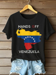 Women's Hands Off Peace No War Printed T-Shirt