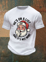 Men's Christmas FDT Waffle Print Casual T-Shirt