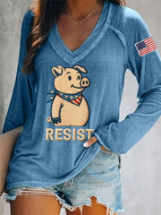 Women's This Piggy Won't Be Quiet Resist Long-Sleeve T-Shirt