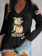 Women's This Piggy Won't Be Quiet Resist Long-Sleeve T-Shirt