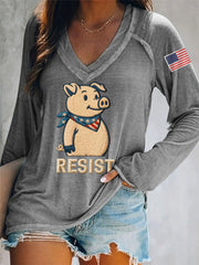 Women's This Piggy Won't Be Quiet Resist Long-Sleeve T-Shirt
