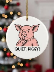 Quiet Piggy Resist Printed Acrylic Decorative Ornament