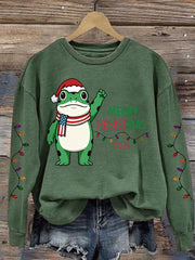 Women's Merry Resistmas Portland Frog Printed Sweatshirt