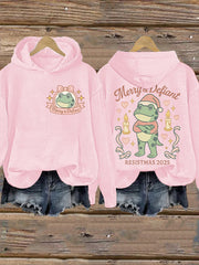 Women's Merry Resistmas Portland Frog Printed Hoodie