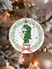 Portland Frog Resist Christmas Tree Ornament