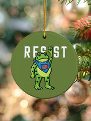 Portland Frog Resist Christmas Tree Ornament