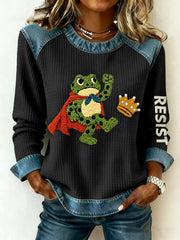 Women's Resist Frog Print Long Sleeve Top