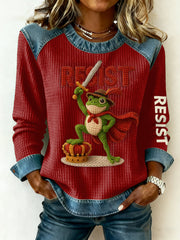 Women's Resist Frog Print Long Sleeve Top