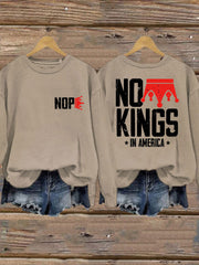 Women's No Kings Printed Casual Sweatshirt