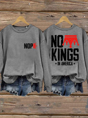Women's No Kings Printed Casual Sweatshirt