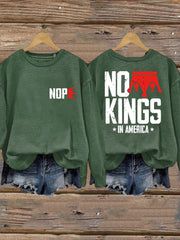 Women's No Kings Printed Casual Sweatshirt
