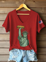 Women's Funny Sandwich Guy Resist 8647 Printed T-shirt