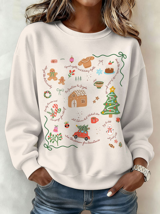 Women's Funny FDT 8647 Christmas Printed Sweatshirt