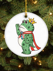 Christmas Resist Frog Print Pendant