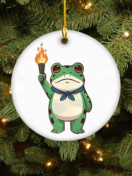 Christmas Resist Frog Pendant