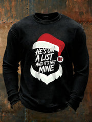 Men's Santa Claus FDT Waffle Print Casual T-Shirt