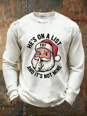 Men's Santa Claus FDT Waffle Print Casual T-Shirt