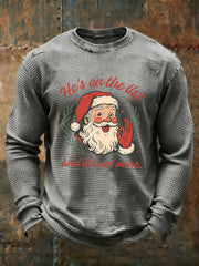 Men's Christmas FDT Waffle Print Casual T-Shirt