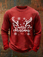 Men's Christmas FDT Waffle Print Casual T-Shirt
