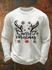 Men's Christmas FDT Waffle Print Casual T-Shirt