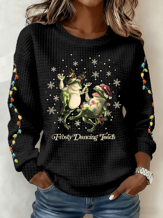 Women's Frosty Dacing Toads Waffle Sweatshirt