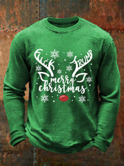 Men's Christmas FDT Waffle Print Casual T-Shirt