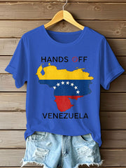 Women's Hands Off Peace No War Printed T-Shirt